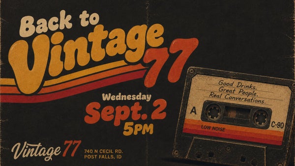 Promotional image for The Fire Pit social meetup at Vintage 77 in Post Falls, Idaho